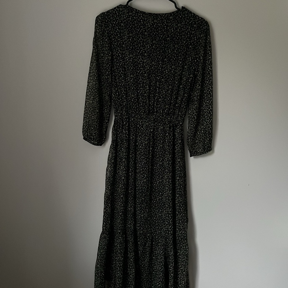 Abercrombie & Fitch 3/4 sleeve Black floral maxi dress, S - Picture 4 of 4